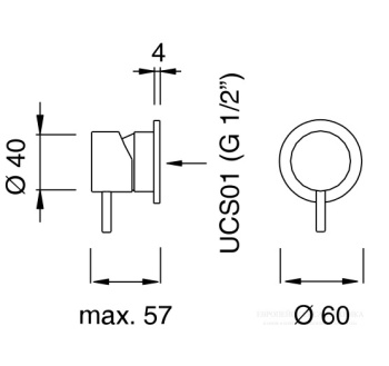 Смеситель для ванны CЕА Design Milo360 MIL 02 S сталь
