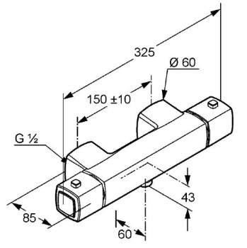Смеситель для душа Kludi Q-Beo 504000542 с термостатом