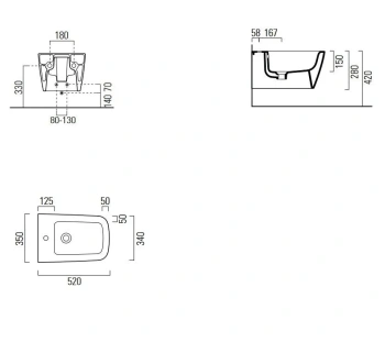Подвесное биде GSI Nubes 9665111
