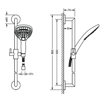 Душевой гарнитур Jorger Exal 632.13.300.000 chrome