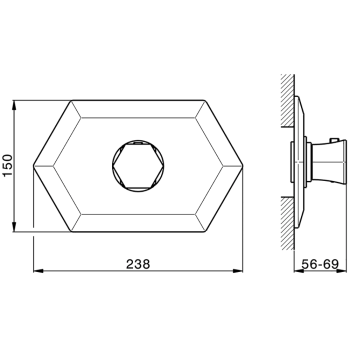Cмеситель для душа Cisal Cherie термостат, золото CE00720024
