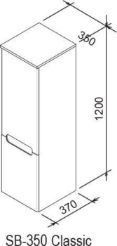 Пенал боковой Ravak Classic SB 350 латте/белый левый X000000941