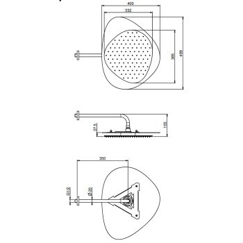 Верхний душ Cloud Fima Carlo Frattini Wellness в комплекте с настенным держателем 350, верхняя пластина хром, хром F2650CCR