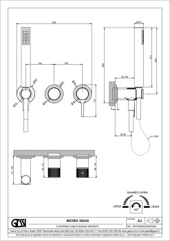 Смеситель для душа Gessi 58345.727 Brass Brushed PVD