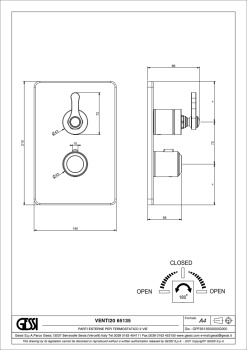 Смеситель для душа Gessi Venti20 65135.710 Brass PVD