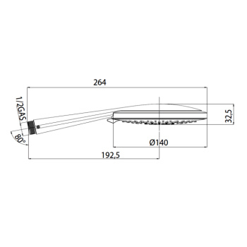 Bossini MIXA/3 Ручной душ Ø14см., 3 режима, цвет: хром B01168.030