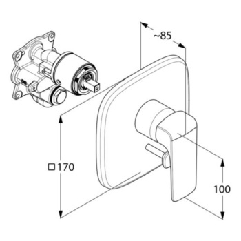 Смеситель для душа Kludi Ameo 416500575, хром