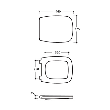 Крышка-сиденье Globo Relais для унитаза цвет белый петли золото RE020OR