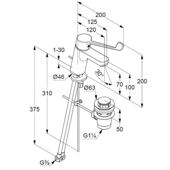 Смеситель для раковины Kludi Pure&easy Care 372870565 хром