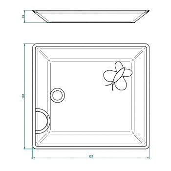 Поднос керамический THG Capucine Vert Decor Platine A7E-A02-4612 белый