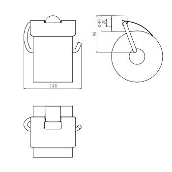 Держатель туалетной бумаги с крышкой Emco Rondo2, хром 4500 001 00