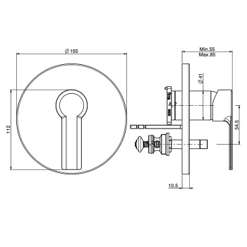 Смеситель для душа Fima Carlo Frattini Bathroom Mast встраиваемый, с переключателем на 2 источника, без внутр. части, хром F3139X2CR