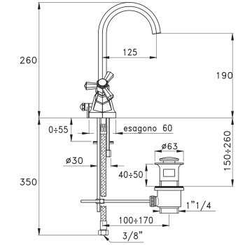 Смеситель для раковины Stella Eccelsa 3217 EC 00004 AU00 золото