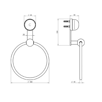 Полотенцедержатель THG Jade Dragon U5H-F01-504N полированное золото