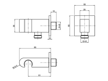Держатель для душа с подводом воды Fima Carlo Frattini WELLNESS F5905CR