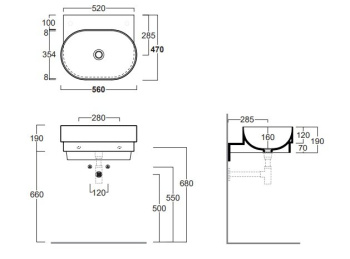 Раковина накладная Simas PO.MO PO06 CAPRI 56 см синий