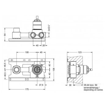 Внутренняя часть встроенного смесителя для раковины Jorger 649.20.362.000 Ceramic cartridge/Chrome