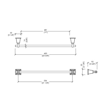 Полотенцедержатель Devon&Devon Time 60 хром TM308CR