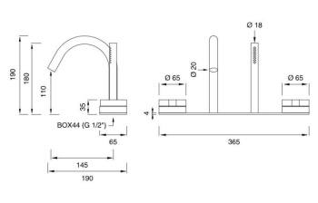 Смеситель для ванны CЕА Design Giotto Plus GIO 115 S сталь