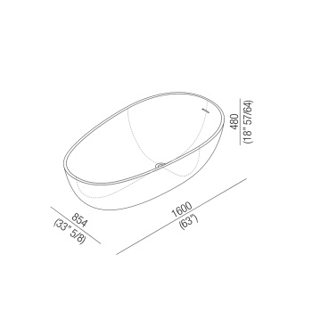 Ванна из искусственного камня Agape Spoon 160x85.4 AVAS1093ZZ САЛОН