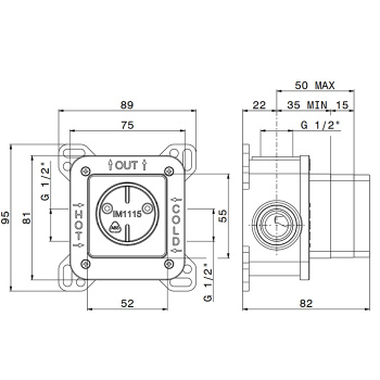 Встраиваемая часть для душа Newform, 10841.00.000