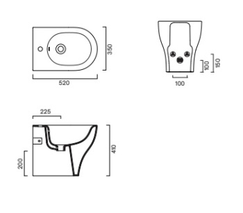 Биде напольное 52×35 Catalano Sfera Bianco lucido 0519421001
