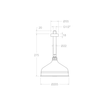 Верхний душ Ramonsoler Gaudi потолочный латунь BVRG200