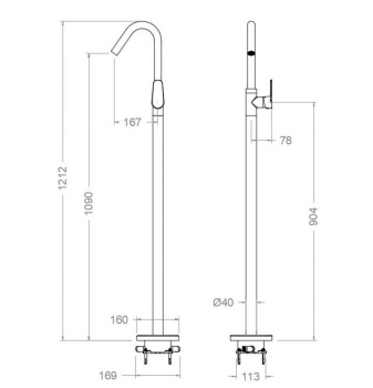 Смеситель для раковины Ramonsoler Alexia напольный графит 367603GR