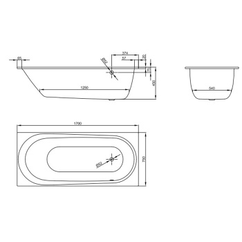 Стальная ванна Bette Comodo 170x75 1620-000