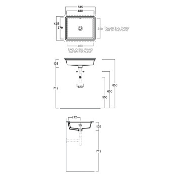 Раковина встраиваемая Simas Top e Lavabi D'Arredo S 59 nero matt 53.5 см белый