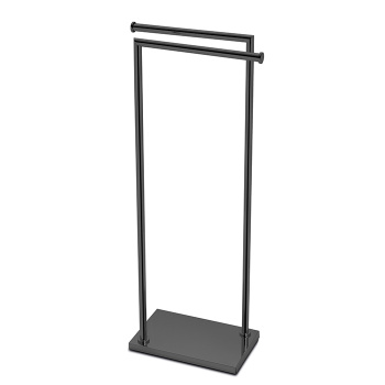 3SC Piantane Напольная стойка с 2 полотенцедержателями, 83см, цвет: черный матовый SIMO50NO