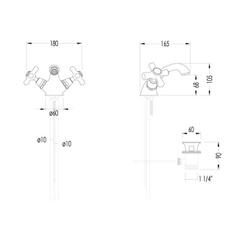 Смеситель для раковины Devon&Devon City UTCI110 золото
