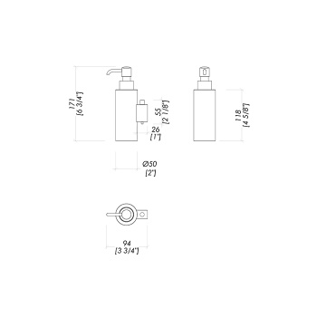 Дозатор для жидкого мыла подвесной Devon&Devon Waltz 9,4х5х17,1 хром WLZ-140-CR