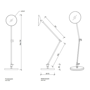 Косметическое зеркало Decor Walther Round SPT 70 13.5xh80.5, настольное, увел. 5x, хром 102800