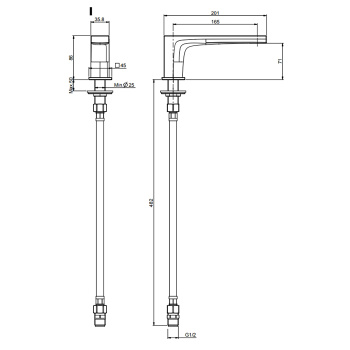 Излив для ванны Fima Carlo Frattini Zeta 16.5, на 1 отверстие, золото F2415OR