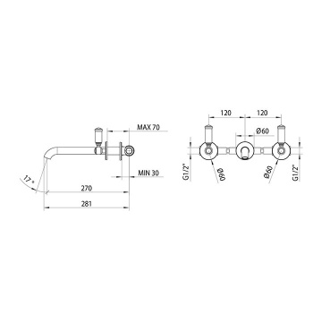 Смеситель для раковины Bossini Liberty Z001303.094 никель