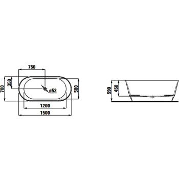 Ванна из искусственного камня Laufen Pro 183x87 2.4395.2.000.000.1