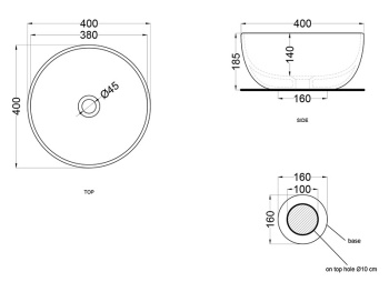 Раковина накладная Cielo Shui SHBA40 CO 40 см красный