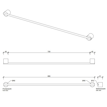 Полотенцедержатель Decor Walther Stone HTE80 80 белый/сталь матовая 975355