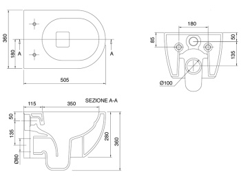 Унитаз подвесной Scarabeo Moon 5520/CL