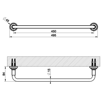 Полотенцедержатель Gessi Venti20 65500.720 Nickel PVD