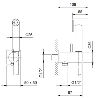 Гидроёршик с двойной функцией Fantini Mint Matt British Gold PVD 91 P6 8487