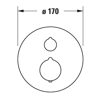 Duravit C.1 Смеситель термостатический для ванны скрытого монтажа (наружная часть круг) с запорным переключателем, цвет: хром