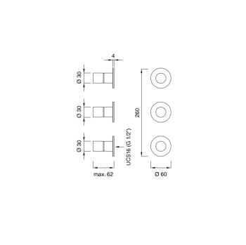 Смеситель для душа CЕА Design Cartesio CAR 61 S с термостатом сталь
