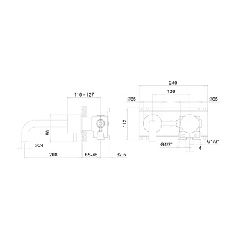 Смеситель для раковины Fantini Af/21 27 93 A613B сталь