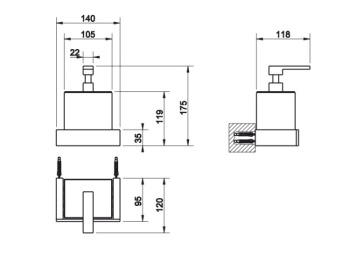 Дозатор для жидкого мыла Gessi Rettangolo 20814.099 Black Xl