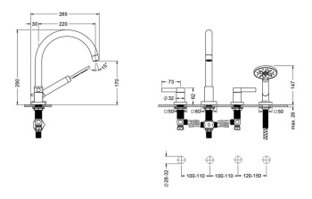 Смеситель для ванны Jorger Charleston Square 634.40.105.000 chrome