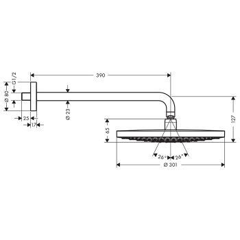 Верхний душ Hansgrohe Raindance Select S 300 2jet 27378400