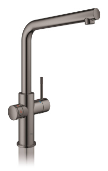 Комплект для кухни GROHE Red Duo II с бойлером M-size, смеситель с L-образным изливом, темный графит