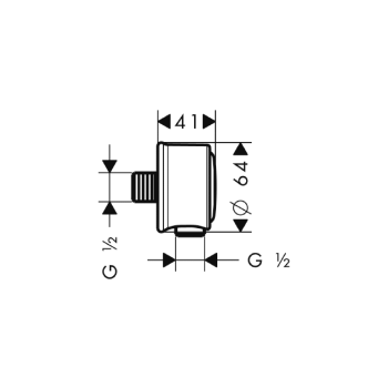 Axor Montreux Fixfit шланговое подсоединение, ½’, цвет: полированное золото 16884990